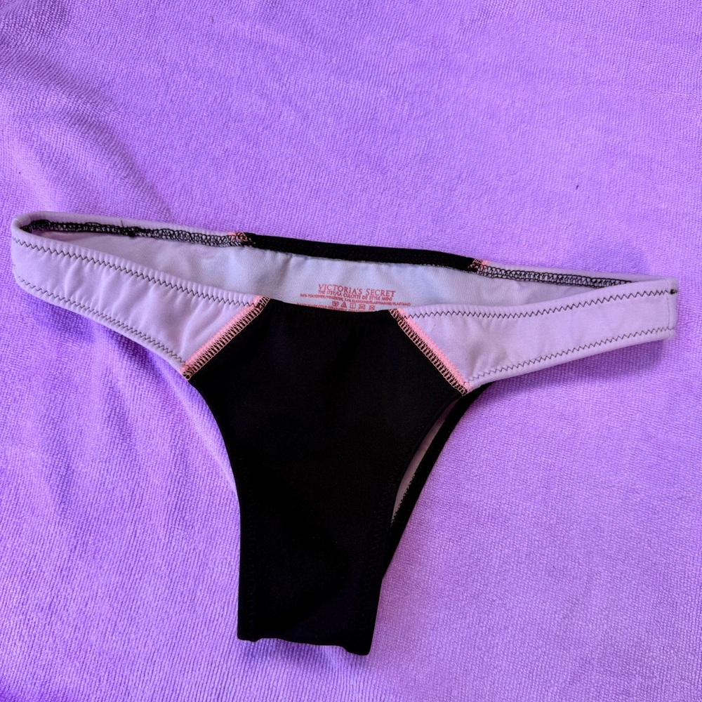 Victoria's Secret Black and Pink Bikini Bottom
